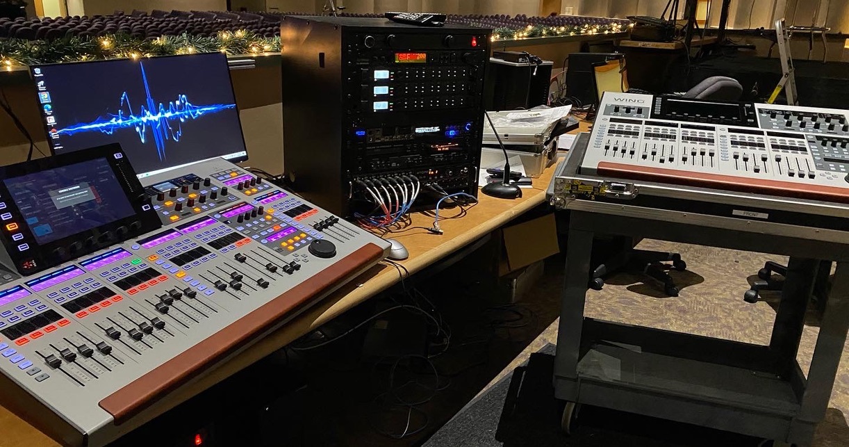 Live production audio and video control room